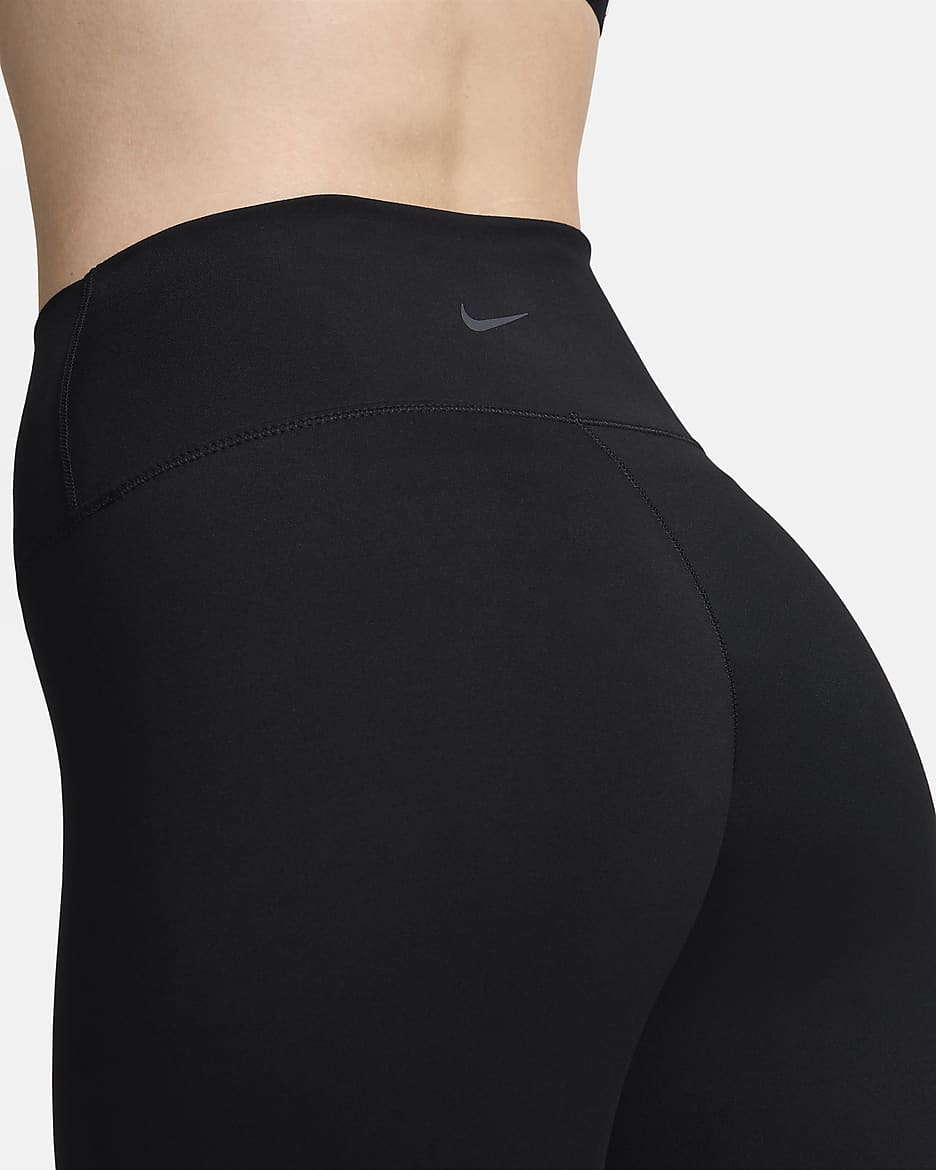 Nike One Women s High Waisted Crop Leggings Black Polyester Elastane 50 Recycled Polyester